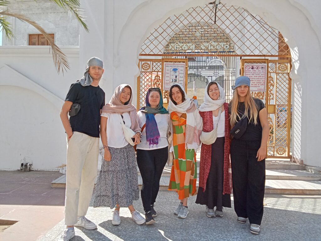 SBB interns and volunteers at a temple