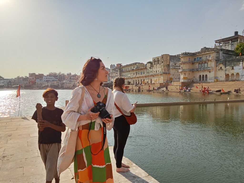 SBB intern looking at the breathtaking ghats of Pushkar