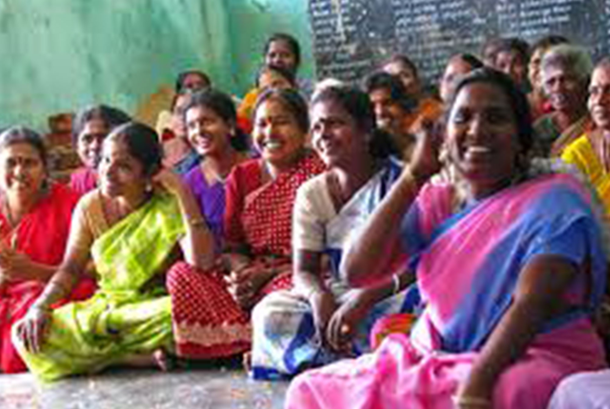 group of women and girls at a girl and women empowerment project in Jaipur Rajasthan India