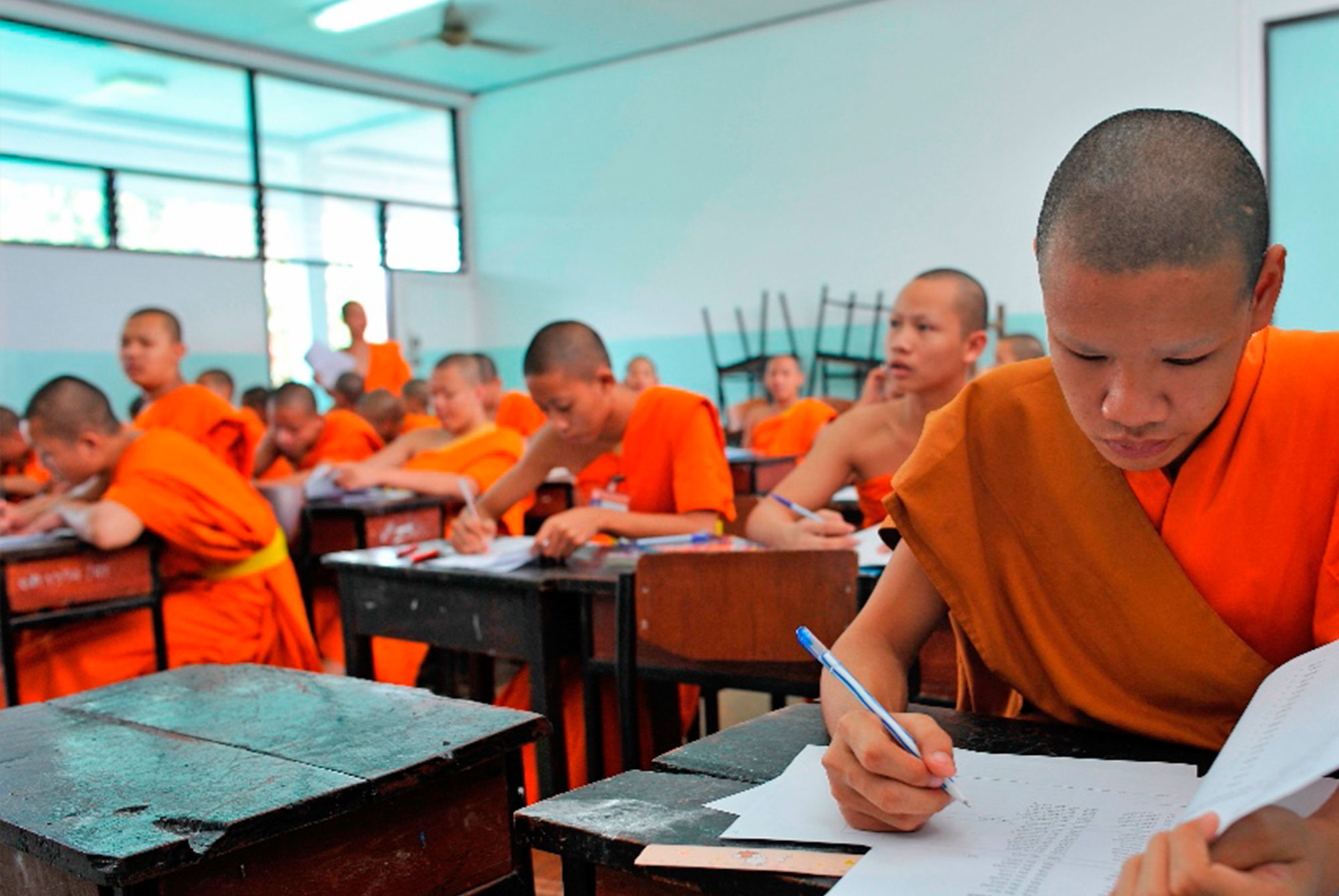 Monks studying at a monk education project in Nepal